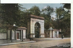 Lancashire Postcard - Plantation Gates - Wigan - Ref 18703A 
