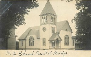 Central Bridge New York M.E. Church Schoharie 1940s Postcard RPPC 24-8003