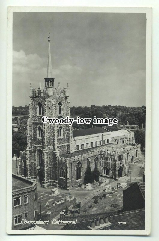 cu2075 - Aerial View of Chelmsford Cathedral and Cemetery, in Essex - Postcard