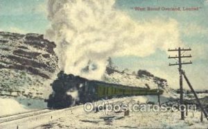 West Bound Overland Train Locomotive  Steam Engine Writing On Back light corn...