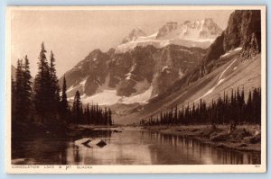 Alberta Canada Postcard View Of Consolation Lake & Mt. Quadra c1910's Antique