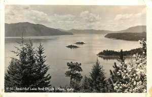 Sanborn RPPC H-35 Beautiful Lake Pend Oreille, Hope ID Bonner county Unposted