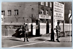 Germany Postcard Police in Checkpoint at Frederic Street c1940's RPPC Photo