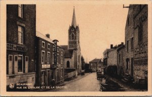 Belgium Beauraing Rue de L'Eglise et de la Grotte Vintage Postcard C049