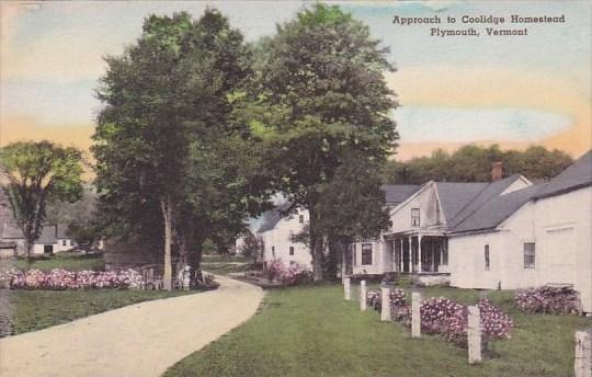 Approach To Coolidge Homestead Plymouth Vermont Handcolored Albertype