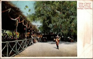 Ramada de Casa restaurant Verdugo CA outdor dining boy Mexican costume c1905