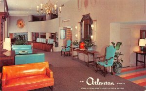 ATLANTA, Georgia GA  ATLANTAN HOTEL Lobby~Mid Century Modern  ROADSIDE  Postcard