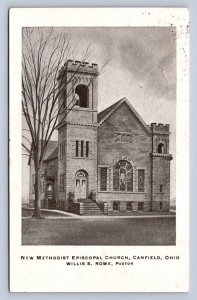 J97/ Canfield Ohio Postcard c1920s New Methodist Episcopal Church 344