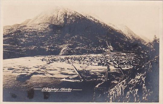 Alaska Skagway Aerial View Real Photo