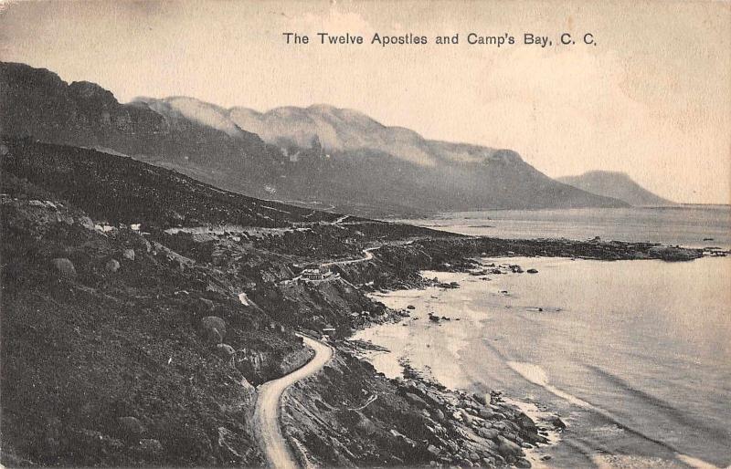 Camp's Bay Cape Town South Africa Twelve Apostles Antique Postcard (J34899)