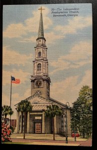 Vintage Postcard 1950 Independent Presbyterian Church, Savannah, Georgia (GA)