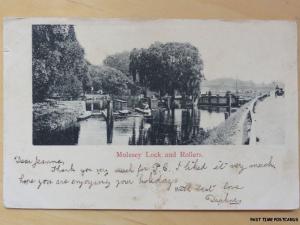 c1902 - Molesey Lock and Roller - Undivided Back