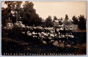 K49/ Toledo Beach Ohio RPPC Postcard c1910 Spot-O-Fallen's Boat Crowd 154