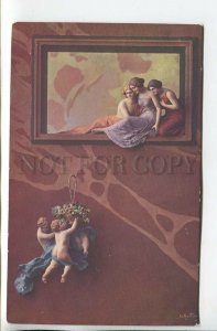 462147 MASTROIANNI For loveliest ANGEL Nymph ART NOUVEAU Vintage 1914 year