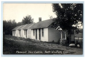 c1930's Pleasant View Cabins North Windham Connecticut CT RPPC Photo Postcard 
