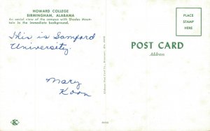 USA Howard College Birmingham Alabama Vintage Postcard 07.32