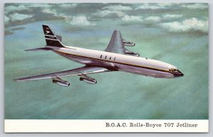 Aviation~BOAC Boeing Rolls-Royce 707 Jetliner Airplane~Flight Scene~1950s PC