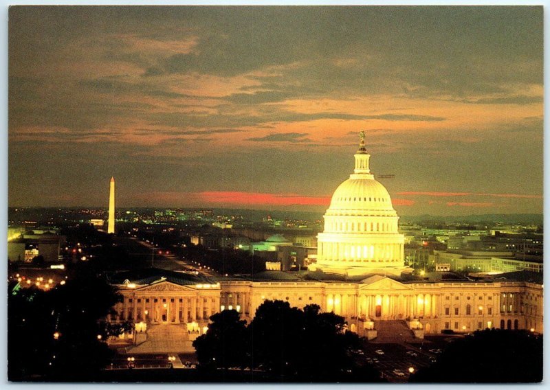 Postcard - U. S. Capitol and Mall at Sunset - Washington, D. C.