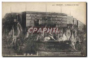 Old Postcard Belfort Castle and Lion