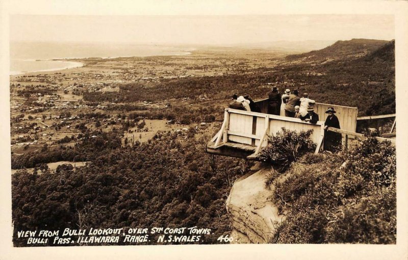 RPPC Bulli Lookout, Illawarra Range, NSW Australia c1930s Vintage Photo Postcard