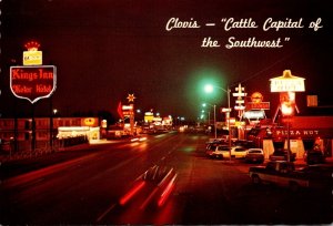 New Mexico Clovis Main Street At Night