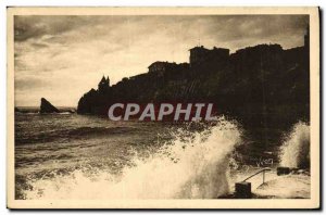 Old Postcard Biarritz Wave Effect