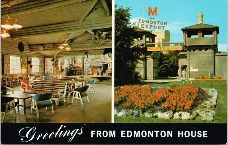 Edmonton AB Alberta Greetings from Edmonton House Molson Brewery Postcard D70