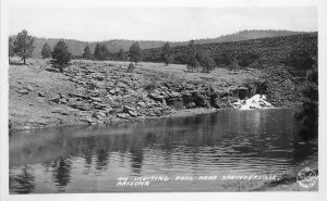 Postcard RPPC Arizona Springerville Intuiting pool Frasher 23-3250