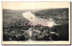 Old Postcard Vienna Overview The Four Bridges