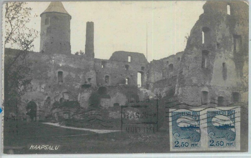 79734 - ESTONIA - Imperf Stamps on VINTAGE POSTCARD:  REVAL Tallinn to LYBIA