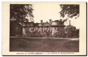 Old Postcard surroundings Cleder Le Chateau de Kergournade ach