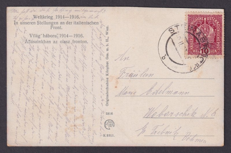 AUSTRIA, Postcard WWI, Germans on the Italian front