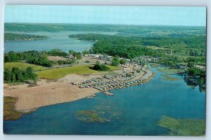 c1950's Aerial View Lake James Indiana IN Showing Largest Trailer Park Postcard