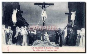 Old Postcard The Passion Nancy The soldier pierces the heart of Jeaus