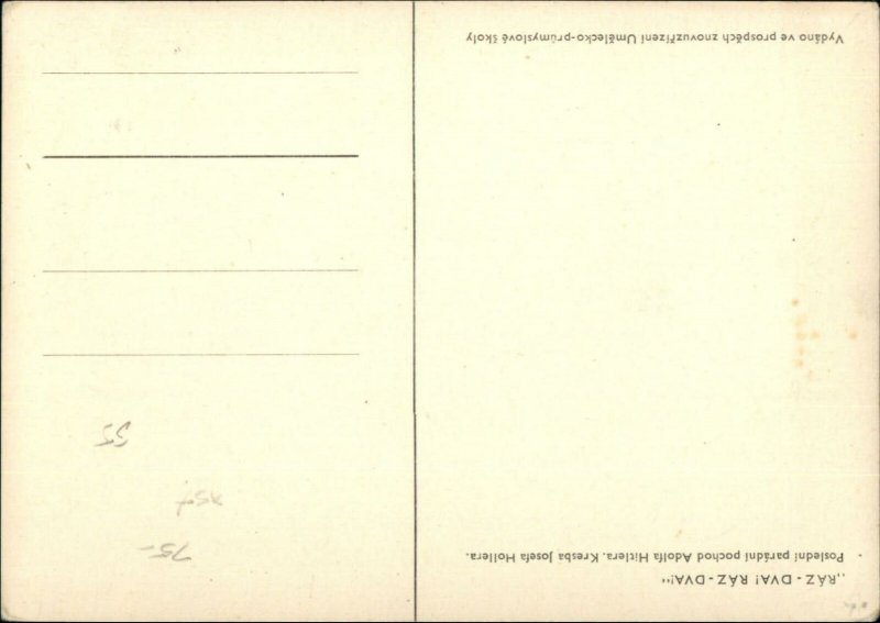 WWII Propaganda Anti Hitler Josefa Hollera c1940s Postcard xst