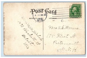 Beloit Wisconsin Postcard Post Office Building Exterior Roadside 1912 Antique