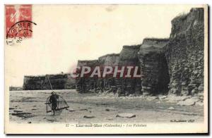 Old Postcard Luke At sea cliffs Fisherman Fishing