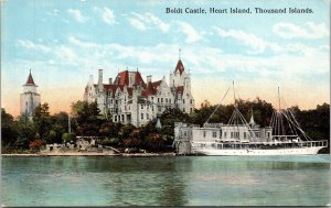 Boldt Castle Heart Island Thousand Island Boat Wob Note Ct Photochrom Postcard 