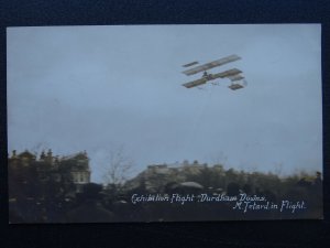 Bristol DURDHAM DOWNS M. Tetard in Exhibition Biplane Flight c1910 RP Postcard