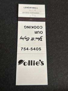 Vintage Matchbook Cover Ollie's Lenoir Mall Lenoir, North Carolina MB185