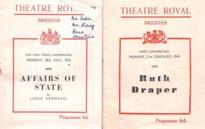 Basil Radford in Affairs Of State Brighton 2x Theatre Royal Programme