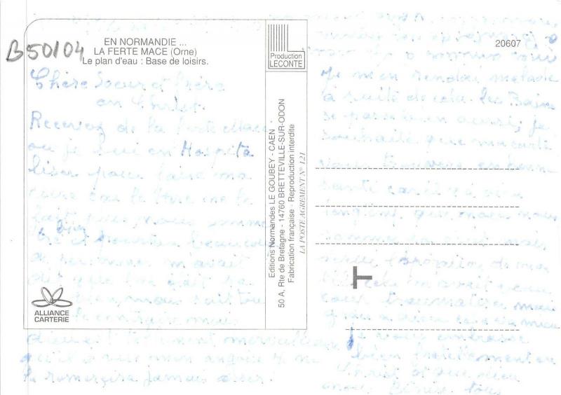 B50104 La Ferte Mace Le plan d'eau    france