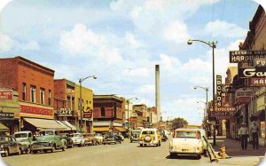 Second Street Woodie Station Wagon Laramie Wyoming 1950s postcard
