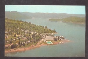 CELINA TENNESSEE DALE HOLLOW LAKE CEDAR HILL RESORT AERIAL ADVERTISING POSTCARD