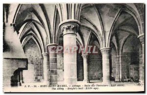 Old Postcard Mont Saint Michel Abbey Knights Hall