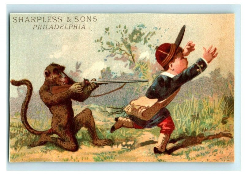 1880s Sharpless & Sons Dry Goods Anthropomorphic Monkey Elephant Lot Of 6 P212 