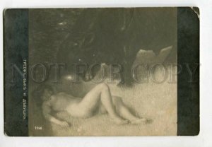 3117999 Nude WITCH w/ Bull by GREEFE Vintage ART NOUVEAU PC