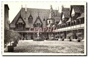 Old Postcard Beaune Hotel Dieu Court of Honor