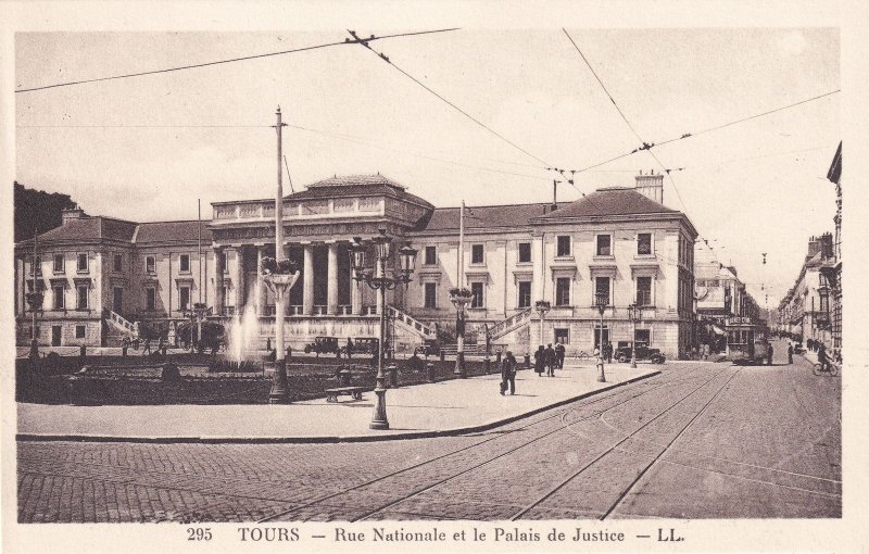 Tours Rue Nationale Palais De Justice French Postcard