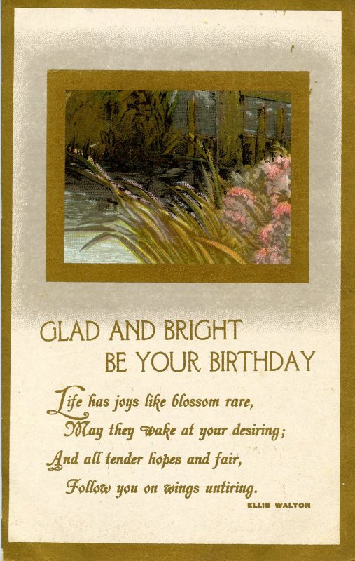 Greeting - Birthday.  Gold Foil.